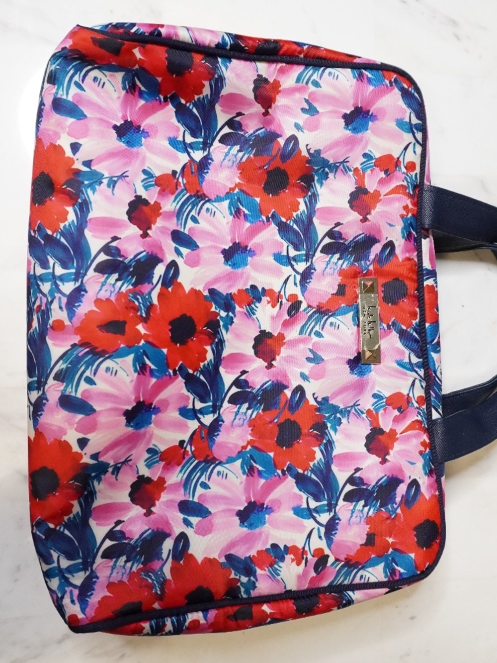 Nicole Miller Travel Cosmetic/Toiletry Bag featuring a colorful floral print